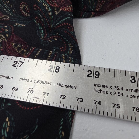 Catherines Shirt Womens 2X 22 24W Black Paisley Floral Button Front Top - Picture 8 of 9